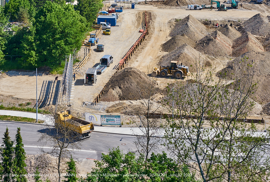 02.06.2023 - aktuelle Fotos von der Baustelle Alexisquartier in Neuperlach in München 02.06.2023 - aktuelle Fotos von der Baustelle Alexisquartier in Neuperlach in München